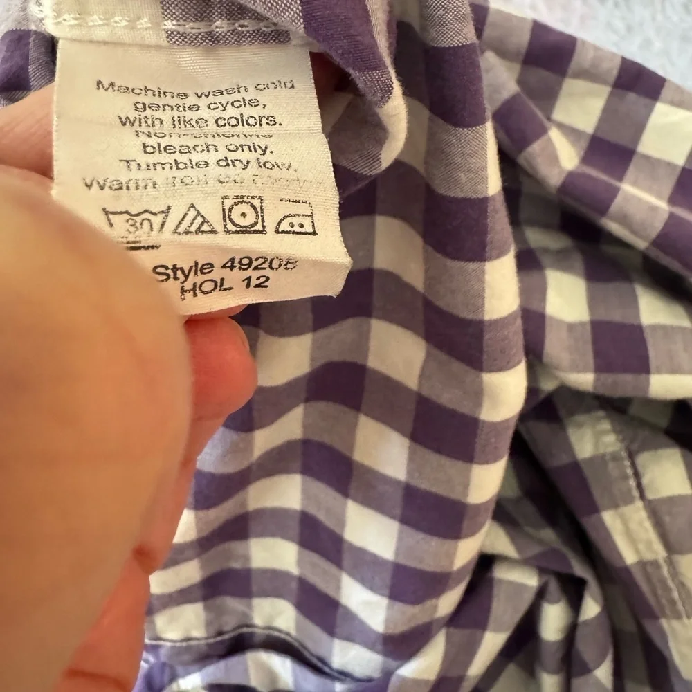 J.Crew Slim Fit Purple & White Checkered Long Sleeve Button Up Shirt S
